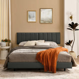 ZUN Queen Floating Bed Frame with Wall Mounted Headboard Modern Low Profile Platform Bed Frame Queen W487P169719