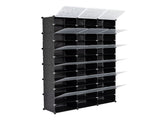 12-Tier Portable 72 Pair Shoe Rack Organizer 36 Grids Tower Shelf Storage Cabinet Stand Expandable 01594525