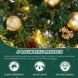 60in Pre-lit Christmas Wreath, Lighted Artificial Xmas Wreath with 220 Warm White Lights and 600 PVC 26045685