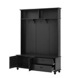 ON-TREND Modern Style Hall Tree with Storage Cabinet and 2 Large Drawers, Widen Mudroom Bench with 5 WF306450AAB