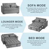 3 in 1 Convertible Sleeper Sofa Bed, Modern Pull Out Couch Bed, Adjustable Backrest, Velvet Loveseat W2121P289395