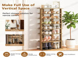 7-Tier Double-Row Shoe Rack with Adjustable Shelves, Anti-Tipping Narrow Storage Rack for Entryway 17788634