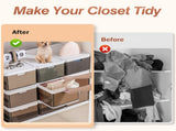 3 Pack Foldable Stackable Plastic Storage Bins with Removable Lids & Side Handles, Transparent Dark 93084240