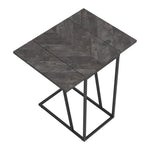 ZUN Rustic Grey and Sandy Black Rectangle Accent Table B062P153643