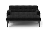 Black 2 seater sofa sleeper with recline fuction W570P195344