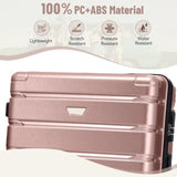 Hardshell Luggage Set 3 Piece, Durable ABSPC Travel Suitcase with Spinner Wheels for Men Women N730P245304R