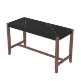 Counter Height Table, 47.5 Inch Faux Marble Finish Bar Dining Table, Modern Bar Tall Dining Table N752P269652B