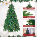 ZUN 7.5ft Pre-Lit Spruce Artificial Holiday Christmas Tree for Home, Office, Party Decoration, Equipped 97710181