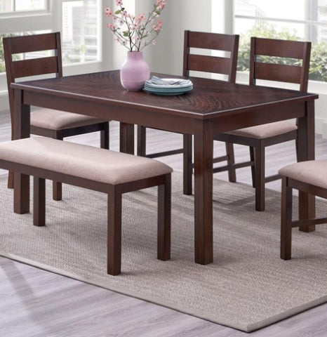 ZUN Contemporary Antique Cherry 1pc Dining Table Only Solid wood Rectangle Table Melamine Top Dining B011P194284