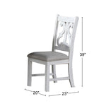 ZUN Set of 2 Upholstered Dining Chairs in White Finish B016P222656