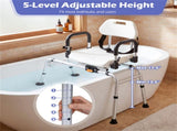 Sliding Shower Chair , 4-Position Swivel Seat & Left-Right Slide, 300LBS Capacity 29678613