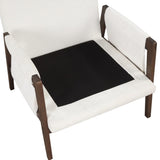 Kelly Mid-Century Modern Velvet Accent Armchair, White T2574P180239
