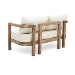 ZUN 2 - Person Outdoor Acacia Wood Patio Seating Group with Cushions and Coffee Table for Porch, Garden, 73169.00BBGE