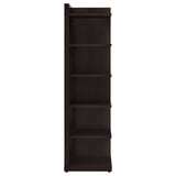 Cappuccino 6-tier Corner Bookcase B062P145474