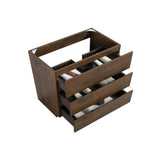 Alice-36F-105,Floor cabinet WITHOUT basin, Walnut color, With three drawers, Pre-assembled W1865107749