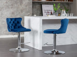 Furniture,Swivel Velvet Barstools Adjusatble Seat Height from 25-33 Inch, Modern Upholstered Chrome 84084214