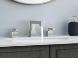 Brushed Nickel Widespread Bathroom Faucet, Waterfall Bathroom Faucets for Sink 3 Hole, 2-Handles 13494732