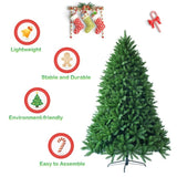 5FT Artificial Green Christmas Tree - 600 Realistic PVC Tips, Hinged Design, Sturdy Metal Stand 67073988