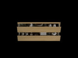 Alice36-106, Wall mount cabinet WITHOUT basin, Natural oak color, with two drawers, Pre-assembled W1865P147103