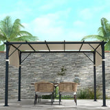 10 x 10ft Gazebo Replacement Canopy, UV Protection Pergola Shade Cover Cream White 93109697
