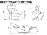 Deep Grey PU Single Motor Power Lift Recliner Chair with Massage and Heat for Elderly, Heavy Duty W1803P536617