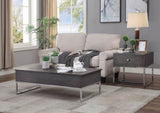 Grey Oak and Chrome Coffee Table with Lift Top B062P189218