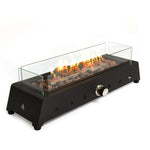 ZUN 28 inch Tabletop Fire Pit, Propane Gas Fire Pit with Quick Connect Joint, Glass Wind Guard and Lava 03831197