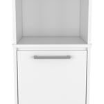 ZUN Eiffel Kitchen Pantry, Two External Shelves, Single Door Cabinet, Two Interior Shelves White -White B20091907