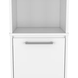 ZUN Eiffel Kitchen Pantry, Two External Shelves, Single Door Cabinet, Two Interior Shelves White -White B20091907