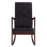 Dark Brown and Espresso Rocking Chair with Armrest B062P184513