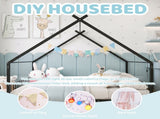 Full Size Metal House Bed Frame, Montessori Floor Bed with Safety Side Guard Rails, No Box Spring 45516107