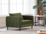 Accent Chair for Living Room, Velvet Comfy Single Sofa Chair Mid-Century Modern Armchair with 1 32033954