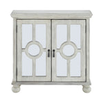 ZUN Classic Storage Cabinet Antique White 1pc Modern Traditional Accent Chest with Mirror Doors Pendant B011P169760