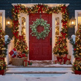 23.6" Christmas Eucalyptus Wreath Green Door Wreath Fake Leaf Garland Wedding Home Frontdoor Decor 70956210