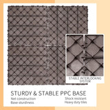 Plastic Interlocking Deck Tiles, 11.8"x11.8", Patio Flooring Outdoor Waterproof All 16456452