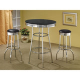 ZUN Black and Chrome Bar Height Stool B062P153507