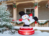 4.8FT Lighted Christmas Inflatable Decoration, Large Rotating Snowman with Motor, Funny Blow Up Yard 74523647