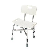 Medical Bathroom Safety Shower Tub Heavy Duty Aluminium Alloy Bath Chair Bench with Back White 77592932