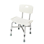 ZUN Medical Bathroom Safety Shower Tub Heavy Duty Aluminium Alloy Bath Chair Bench with Back White 77592932