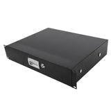 19" 2U Steel Plate DJ Drawer Equipment Cabinet with Keys Black 47048837