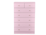 25.98"*15.75"*51.57" 6-tier 7-Drawer Cabinet Drawer Dresser with Gold Handles Macaron Pink 69590279