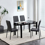 ZUN Dining chairs set of 4, Black modern kitchen chair with metal leg W24154187