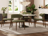Dining Chairs Set of 2, Metal Kitchen Chairs with Modern Fabric Upholstered for Dining Room, Green 14675784
