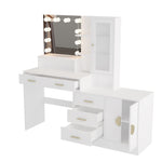 ZUN Large Makeup Vanity with Lights, Vanity Table with Charging Station, Vanity Desk with Mirror and 10 73638677