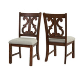 ZUN Set of 2 Upholstered Dining Chairs in Walnut Finish B016P222672