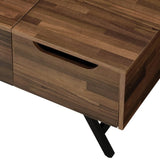 ZUN Walnut 1-Drawer Coffee Table with Lift Top B062P209120