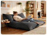 Dark Gray Convertible Corduroy Bean Bag Sofa for Adults, 76.5x55 Inch Sponge Filling Foldable 43340886