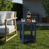 2-Tier Side Table, HDPE Adirondack Table Patio Side Table, Weather Resistant End Table Small 29060460