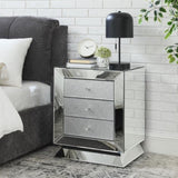 W 22 "X D 16.5" X H26.4 "Elegant Three Drawer Cabinet, Drawer Inlaid with Diamond Glass W1005P183000