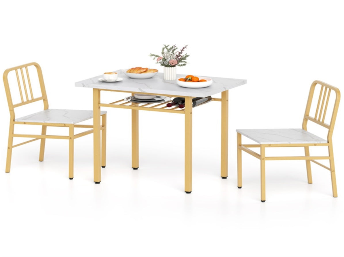 3-Piece Dining Table Set , Space-Saving Tuck-under Chair Design 774479 ...